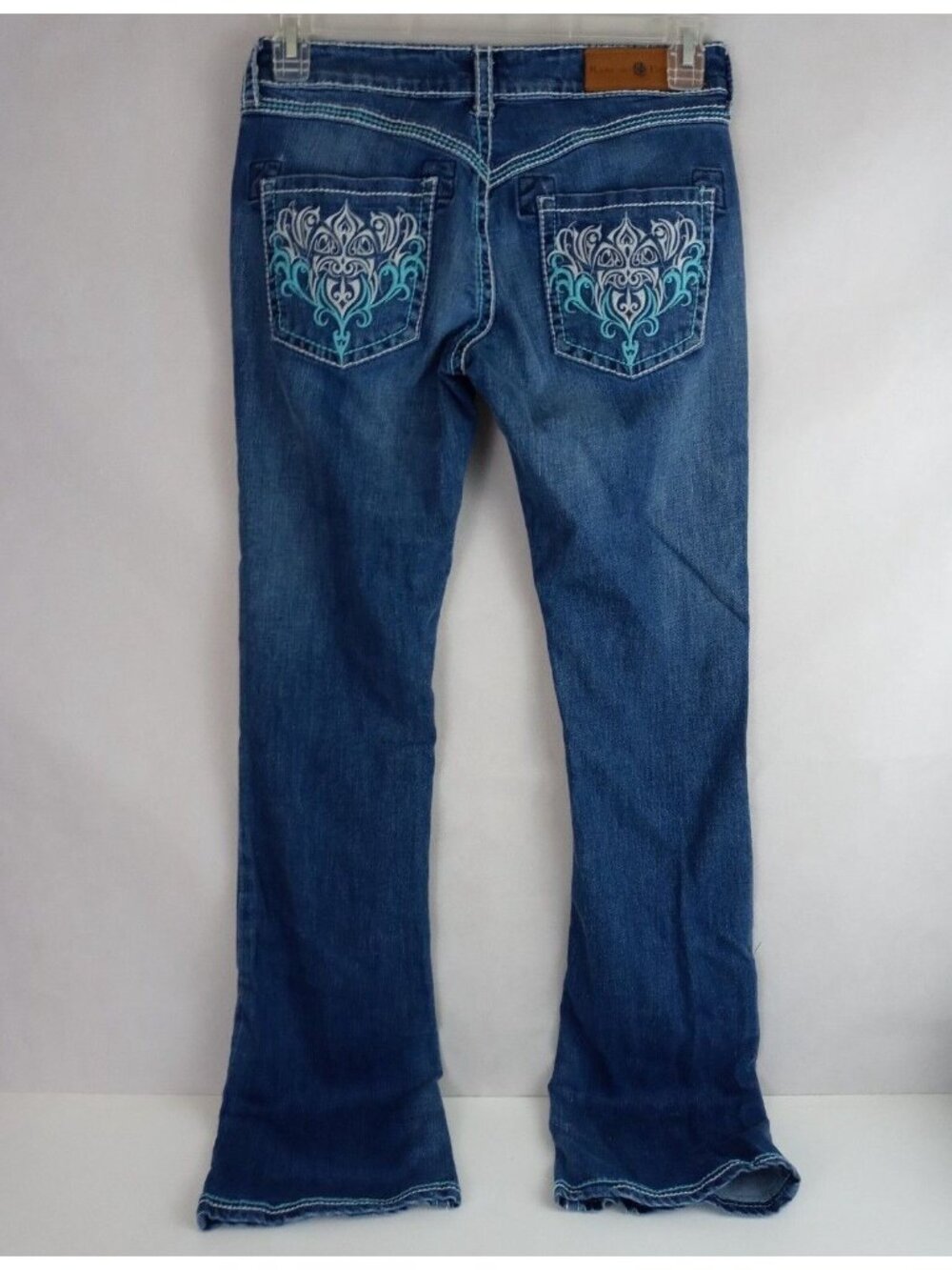 Rancho Estancia Jewelled Whiskered Distressed Embroidered Jeans Size 29 - Picture 3 of 10